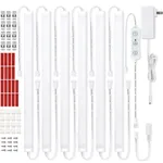 Litever Under Cabinet Lighting Kit Plug in, 6 pcs 12 Inches LED Light Bars. Super Bright Dimmable Linkable for Kitchen Undercabinet Counter Top Shelf Pantry Closet Display Lighting. Warm White 3000K