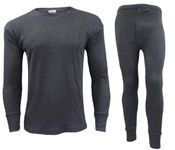 COSHAL® Men's Thermal Underwear Sets Tops & Bottoms Full Sleeve Top Vest & Long Johns Trousers Thermals Winter Men Base Layer Set (Top+ Bottom) Size XXL, Charcoal