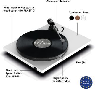 Pro-Ject E1 BT Record Player – Bluetooth Turntable, Walnut Finish