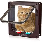 Large Cat Door (Outer Size 9.84" x 9.25"), 4 Way Locking Large Cat Door for Interior Exterior Doors, Weatherproof Pet Door for Cats & Dog Suitable for Cats,Small Dogs(L, Black)