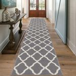 SHACOS Hallway Runner Rug 2'x10' Washable Long Runner Rug Non Slip Water Absorbent Entryway Rug Runner Indoor Entrance Floor Mat for Kitchen Laundry Room, Light Gray