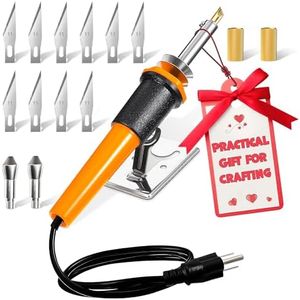 Electric Hot Knife Cutting Tool for Plastic – Wood Burning Kit | Quick Heating Versatile DIY Tool | Durable Design for Foam, Plastic, Deco Mesh and Wood | Includes Multiple Tips for Crafting Projects