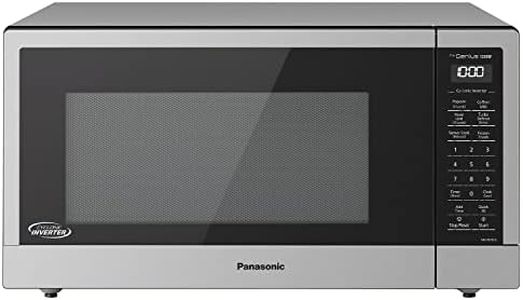 Panasonic NN-SN76LS 1.6 cu.ft Cyclonic Inverter Countertop Microwave Oven 1250Watt Power with Genius Sensor Cooking, 19.44"D x 21.88"W x 11.94"H, Stainless Steel