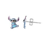 Disney Lilo and Stitch Sterling Silver 3D Blue Enamel Stud Earrings, Officially Licensed