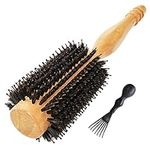 Wood Round Hair Brush with High-Den