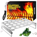 Mountain GRILLERS Jalapeno Popper Holder for Grill with Corer - Large 24 Hole Pepper Rack and Tray with Core Tool - Perfect Popper Griller & Cooker - Dishwasher & Oven Safe Pepper Corer Tool