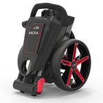 PowaKaddy Unisex 2022 Micra Push Cart Golf Trolley - Gun Metal/Red - One Size