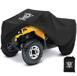 XYZCTEM Waterproof ATV Cover, Heavy Duty Black Protects 4 Wheeler from Snow Rain or Sun, Large Universal Size Fits 103 inch for Most Quads