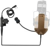 TSVISIONCORE Microphone & PTT for Walker's Razor Noise Cancelling Headphones Airsoft（Coyote Brown）