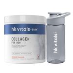 HealthKart hk vitals Marine Collagen for Men Supplement (Orange, 200g) With Sipper Bottle | Vitamin C, E, Sodium Hyaluronate | For Youthful & Glowing Skin