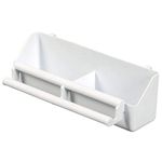 Pets Wizard Bird Cage Plastic Food Feeder Bowl/Rectangle Cups (Food & Water Feeder) (Set of 2, 600ml, White Colour)