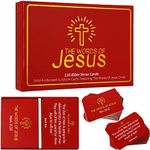 The Words Of Jesus - 110 Christian Bible Verse Cards - Gold Foil Scripture Cards With Bible Verses Of Jesus Christ (NIV)