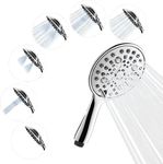 SparkPod 6-Function High Pressure Handheld Shower Head - 6" Wide Angle - Relaxing Rain Shower - Deluxe Soothing Rain Massage - Luxury Design (6 Function, Chrome) - Engineered for Durability