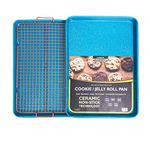 CasaWare Ultimate 3pc Ultimate Commercial Weight 15 x 10 x 1-inch Cookie Sheet/Cooling Grid Set (Blue Granite)