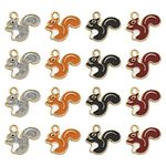 DanLingJewelry 50Pcs 5 Colors Cute Enamel Animal Squirrel Dangle Charms for DIY Jewelry Making Necklace Bracelet Earring