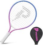 PIKASEN 17-25" Kids Tennis Racket Best Starter Kit for Kids Age 4 and Under with Shoulder Strap Bag and Mini Tennis Racket Toddler Tennis Raquet (19 inch Pink)