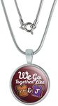 GRAPHICS & MORE Peanut Butter and Jelly Together PB&J Best Friends 0.75" Pendant with Sterling Silver Plated Chain