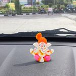 Rare Planet Polystone Handpainted Lord Ganesh Idol for Showpiece,Car Dashboard (5.3 Cm X 5.7 Cm X 2 Cm, Multi)