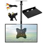 Ethex Tv Universal Tv Ceiling Mount Hanging Stand with Set top Box stand,Audio video&Hdmi cable, stand Bracket fits All LED/LCD/MONITOR/Plasma/QLED Tv, Suitable for all Brand (14 to 43 inches)