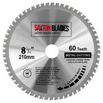 TCT21060TMB Saxton TCT Circular Steel Aluminium Copper Metal Saw Blade 210mm x 60T for Bosch Makita Dewalt Evolution Fits 216mm Saws