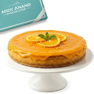 Andy Anand's Baked Gourmet Sugar Free Orange Cheesecake 9" (2 lbs) | No Preservatives Cheesecake & Diabetic-Friendly, You Won't Believe It's Sugar Free! | Freshly Made with California Cream Cheese