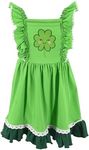 Unique Baby Girls St Patricks Day Dress Lucky Shamrock Outfits for Girl Toddler and Kids (8Y, Smiley Clover)