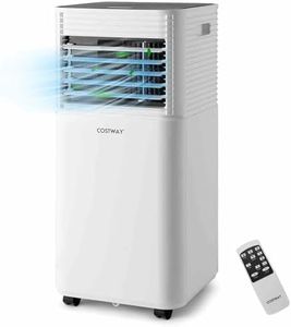 Costway 9000 BTU Portable Air Conditioner, 3-in-1 Air Cooler w/Fan & Dehumidifier Mode, Quiet AC Unit w/Sleep Mode, 2 Fan Speeds, 24H Timer, LED Display, 4 Casters, Remote Control, Cool up to 20-25㎡