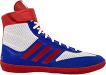 adidas Men's Combat Speed 5 Wrestling Shoe, White/Royal/Red, 9