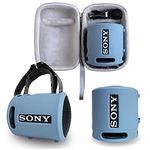 RAWECUD Silicone Cover and Hard Case for Sony SRS-XB13 Extra BASS Wireless Portable Compact Speaker, Carrying Cover Case for Sony SRS XB13 Speaker Accessories (Light Blue Cover+Grey Case)