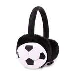 IPENNY Boys Girls Fur Earmuffs Xmas Gift Cute Football Design Winter Fluffy Thermal Ear Warmers Handband Cold Weather Earplugs Comfortable Fashion Cartoon Ear Muffs Protector