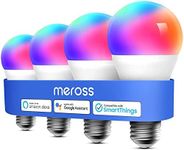 meross Smart Light Bulb, WiFi LED Bulbs Works with Alexa, Google Home and SmartThings, Dimmable E26 Multicolor 2700K-6500K RGBWW, 810 Lumens 60W Equivalent, 4 Pack