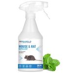 ROSHIELD 500 ml Rats & Mice Repellent Spray, Extra Strong Organic Peppermint Oil Formulation, Non-Toxic, Fast Acting, Safe for Humans & Animals.