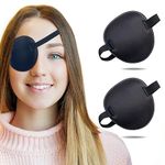 2PCS Eye Patch, Adjustable Eye Patches, Medical Eye Patch, Amblyopia Lazy Eye Patches for Left or Right Eyes, Black