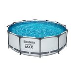 Bestway 56419 Steel Pro MAX Above Ground Swimming Pool, with Filter Pump 12' x 39.5", White