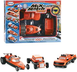 POPULAR PLAYTHINGS Mix or Match Vehicles, Magnetic Toy Play Set, Race Cars