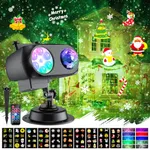 Christmas Snowflake Projector Lights Outdoor, 2-in-1 LED Projector Lights with Remote Control, 10 Ocean Wave & 10 Slides Patterns, Holiday Decorations Light for Christmas Halloween Birthday Party