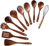 Wooden Spoons for Cooking, 10 Pcs W