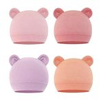 imKutie Newborn Baby Hat Infant Beanie Hat Cotton Newborn Hospital Nursing Hats Mittens Set for Boys Girls Unisex 0-3 Months