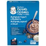 GERBER CEREAL Stage 3 - Wheat with Yogourt & Blueberry, Baby Food, Cereal, 8+ months, 227 g, 6 Pack - PACKAGING MAY VARY