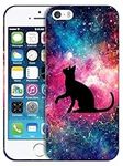 GlamCase - iPhone 5 / 5s Case, iPhone SE 2016 Case - Cat Galaxy Space Stars Design Printed Slim & Sleek Cute Plastic Hard Designer Back Phone Case/Cover for iPhone 5 / 5s / SE 1st Gen