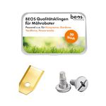 EOS® 30 x Premium Titanium Replacement Blades + Screws - Replacement Blades for Premium Brands Husqvarna, Gardena, Yard Force, McCulloch, Powerworks - 0.75 mm Blade Thickness for Lawn Mower Pleasure