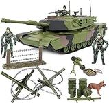 Click N' Play Military Armored Assault Tank 27 Piece Play Set with Accessories.,Green