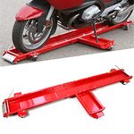 Motorcycle Dolly Centre Stand,Motorbike Tool Garage Mover Parking Trolley Paddock Red Moto For Workshop Large Load Platform Moving Wheel Carrier Skate Side Scooter