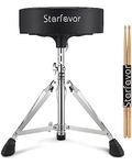 Starfavor Drum Throne Adjustable Drum Stool Padded Drum Seat Drummer Chair with Drum Sticks 5A Maple, ST-300