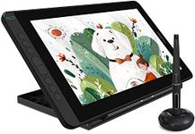 HUION Kamvas 12 Pen Display Drawing Graphics Tablet Battery-Free Stylus Tilt Function 8192 Pen Pressure 11.6 inch 120% sRGB with Adjustable Stand - Black