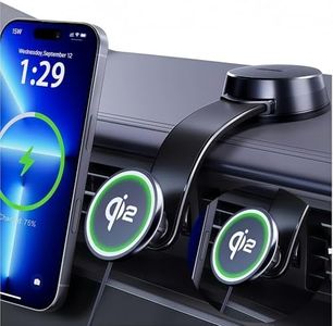 Upgrade [Qi2-Certified] 15W for MagSafe Wireless Car Charger Mount, 2XFast Charging[90+LBS Safe Suction] Magnetic Phone Holder Dashboard Windshield for iPhone 17/16/15/14/13/12 Pro Max,Black