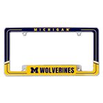 Rico Industries NCAA Michigan Wolverines Two-Tone 12" x 6" Chrome All Over Automotive License Plate Frame for Car/Truck/SUV