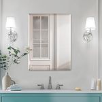 Mirrorons Beveled Mirror, Wall Mirror 18" x 24", Frameless Rectangle Bathroom Mirror with Beveled Edge, Hangs Horizontally or Vertically. Rounded Corner Tempered Mirror