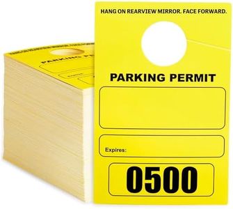 500-Pack Yellow Parking Permit Hang Tag for Car Rearview Mirrors, Bulk Blank Temporary Passes Placards Numbered 0001-0500 for Events, Business, Office (3.15x4.75 in)