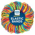 400pk SOL Elastic Bands | Rubber Bands Assorted Sizes | Thick Elastic Bands Office | Sturdy Strechable Rubber Band for Home, Office, School | Coloured Elastic Bands Assorted Sizes | Paper Wristband